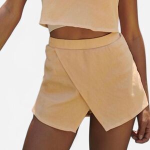 Free People peach orange ribbed mini skort size xs athleisure workout